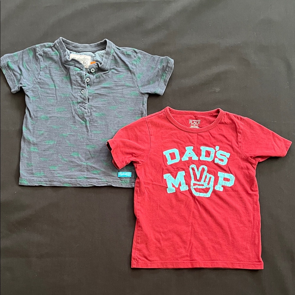Red Graphic Tee and Gray Henley